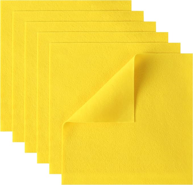 HaoFeiJH 6 Pcs Yellow Soft Felt Fabric Sheets by HaoFeiJH