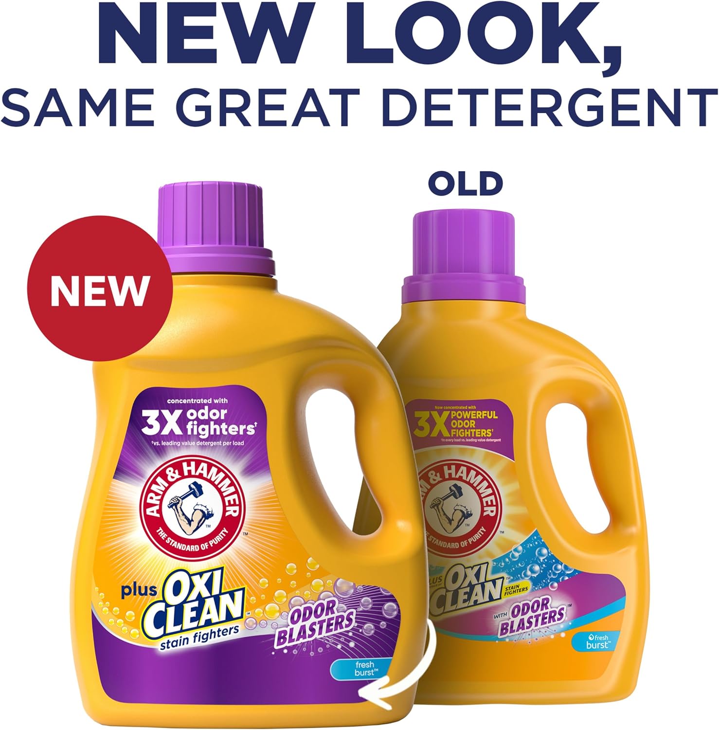 ARM & HAMMER Plus OxiClean Odor Blasters Fresh Burst, 77 Loads Liquid Laundry Detergent, 100.5 Fl oz (Pack of 2)
