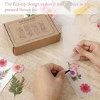 kmfosaat 344 Pcs Pressed Flower Bookmark Making Kit, 50 Laminating Pouches - Image 7