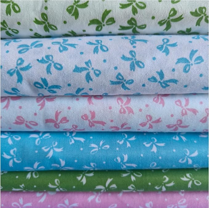 6PCS 9.8" x 9.8" Quilting Fat Quarters Fabric Bundles, by Unknown