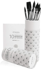 ARTEGRIA Watercolor Brush Set, 10 Professional Soft Synthetic Squirrel Paint - Image 9