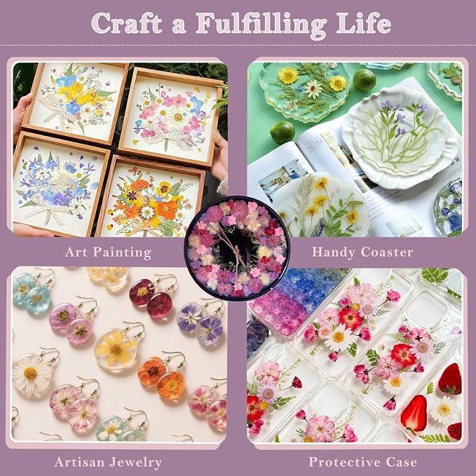 92 Pcs Pink Pressed Dried Flowers - Image 4