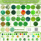 2102 Pcs Green Glass Beads for Bracelets - Image 2