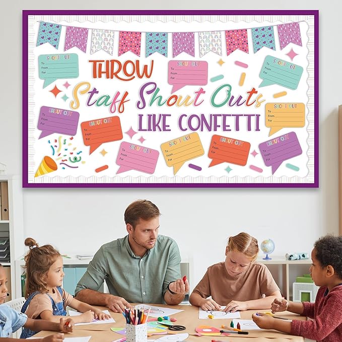 Staff Shout Out Bulletin Board Decorations Throw Staff Shout Out Like Confetti - Image 5