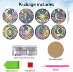 EWJRNSF 8 PCS Diamond Art Coasters Kit, Small Diamond Painting Coasters - Image 2