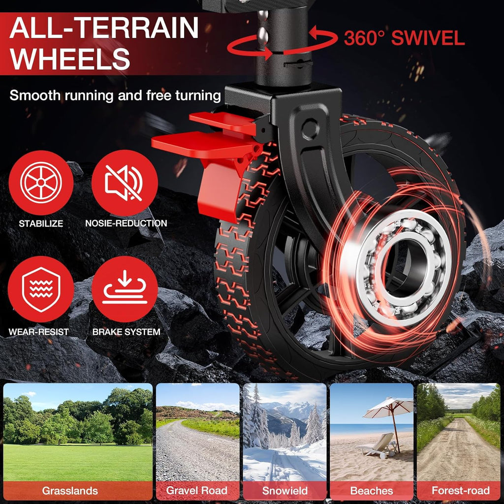 Collapsible Wagon Cart Heavy Duty Utility Carts with All Terrain Wheels for Garden, Grocery, Camping, Sports, Shopping, and Outdoor Use - 360lbs Capacity, Foldable, Portable, 145L Large Wagon