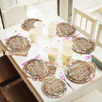 96PCS Spring Floral Birthday Party Plates Wood Grain Pink Flower Rustic - Image 6