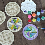 Temlum Wooden Coasters Painting Kit, Paint You Own Coaster Wooden Painting - Image 3