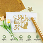 HTVRONT Gold Glitter HTV Vinyl, 11 Pack, Compatible - Image 2