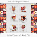 Patchwork Mulled Wine Cotton Fabric Panel – 6 Designs + Bonus Sheet 29.5×19.6 - Image 5