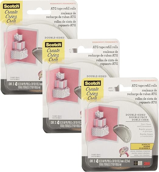 Scotch Advanced Tape Glider Refill Rolls, 1/4 Inch x 36 Yards – Double-Sided by Unknown