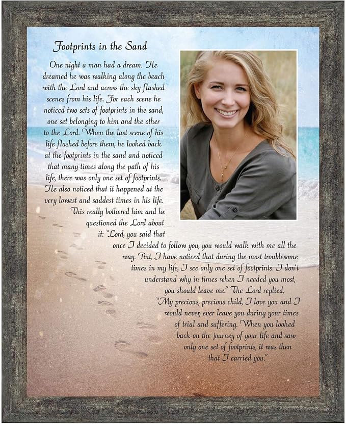 Footprints in the Sand Inspirational Wall Art, Beach Decor, Christian Gifts by CROSSROADSHOMEDECOR