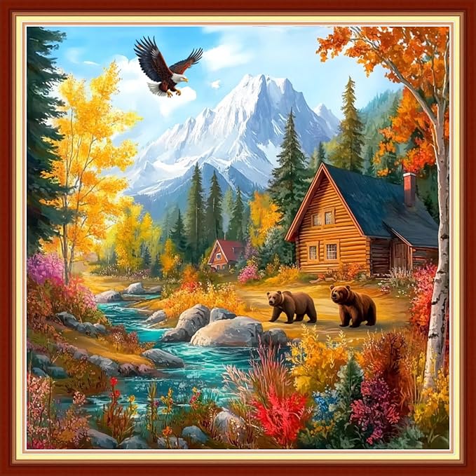 Joyhoor Cross Stitch Kits for Beginners Stamped Cross-Stitch Supplies by JoyhoorCrossStitchKits