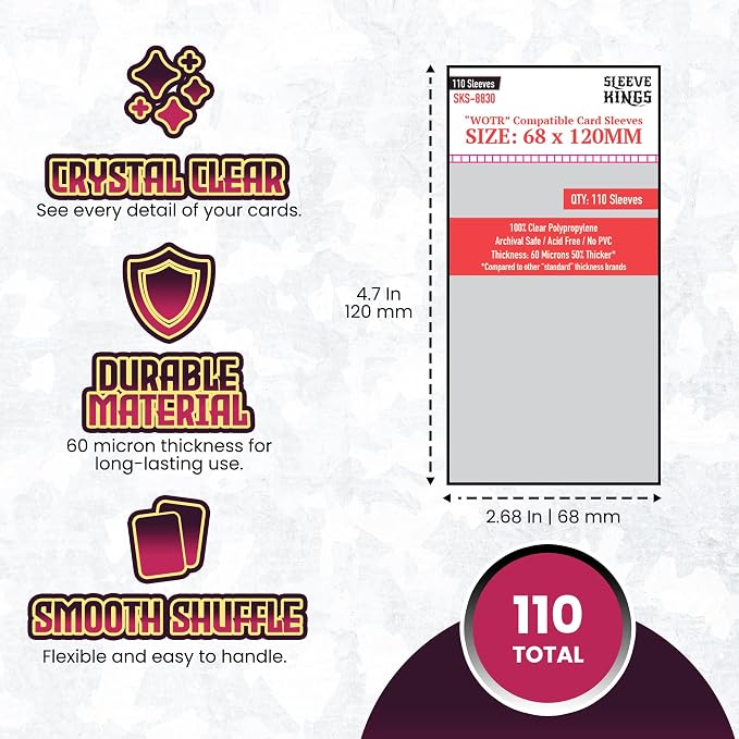 Sleeve Kings War of The Rings-Compatible Card Sleeves 68x120mm – 110 Count - Image 4
