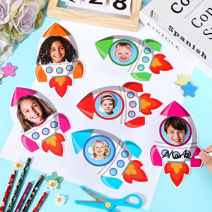160Pcs Rocket Cutouts Back to School Bulletin Board Decoration Set Outer Space - Image 4