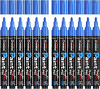 Overseas 12 Pack Blue Acrylic Paint Pens Permanent Markers, Medium Tip | by Overseas