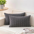 Aegero Pack of 2 Corduroy Decorative Throw Pillow Covers 12x24 Inch Soft by Unknown
