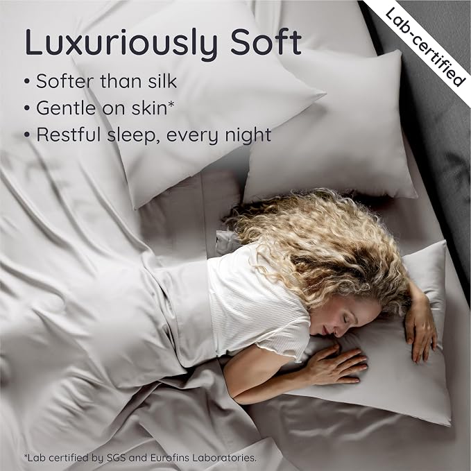 Bambaw 100% Viscose Derived from Bamboo King Size Sheets Set – 4pcs Cooling - Image 4