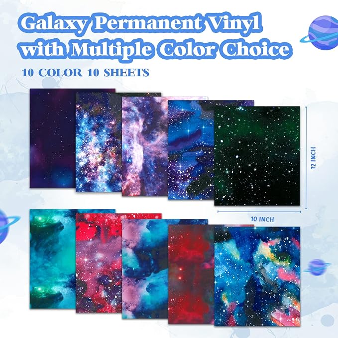Tintnut Galaxy Permanent Vinyl 12x10in 10 Sheets Permanent Adhesive Vinyl | - Image 2