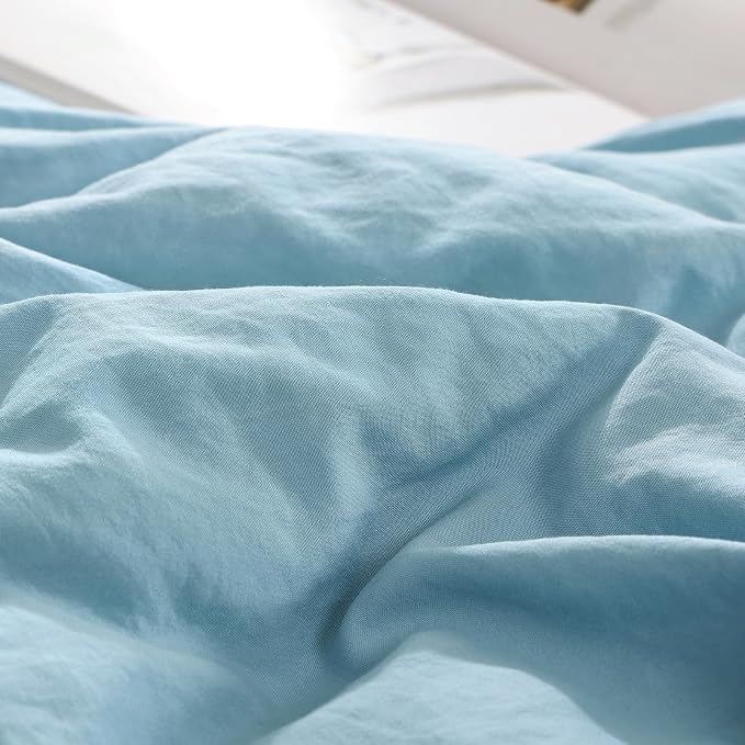 WRENSONG Full Size Comforter Sets- 7 Pieces Soft Blue Bed in a Bag - Image 5