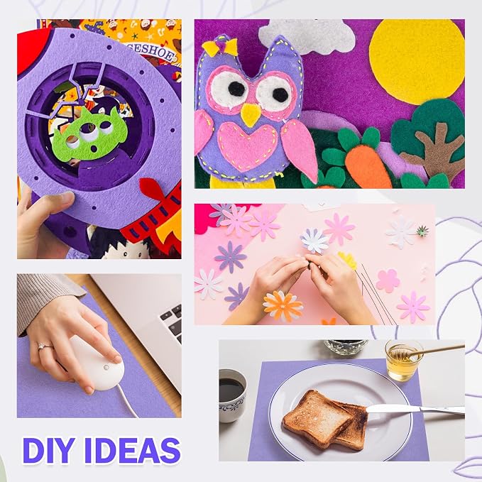 XSEINO Lavender Large Felt Fabric 72" X 36 ", 1.4 mm Thick Soft Felt Fabric - Image 8