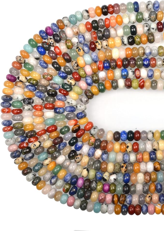 ICAI Beads 5x8mm Natural Beads Rondelle Spacer Loose Beads - Image 2
