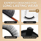 LASHVIEW Silk Mink Fake Eyelash Extensions 0.20 Thickness C Curl Mixed Tray - Image 4