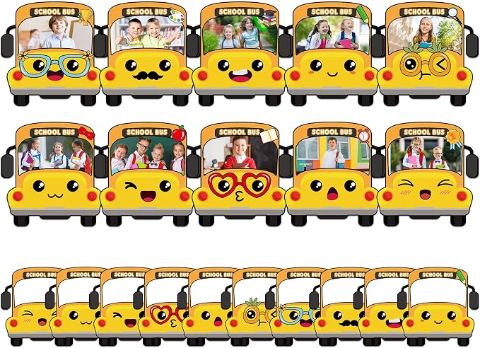gisgfim 80Pcs School Bus Cutouts Back to School Decorations Bulletin Board by gisgfim