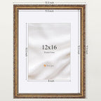 eletecpro 12x16 Vintage Picture Frame, Glass Cover, Bronze Gold, Horizontal or - Image 3