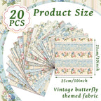 HunnmingRe 20 Pcs 10''x10'' Spring Floral Quilting Fabric Square Watercolor - Image 2