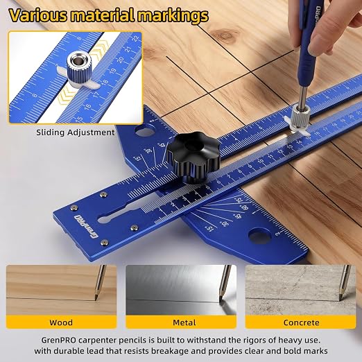 GRENPRO Woodworking Scriber Marking Line Ruler - Image 4