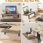 Desk Extender, 22-inch Clamp-On Desk Shelf, Height-Adjustable Desktop Shelf - Image 6