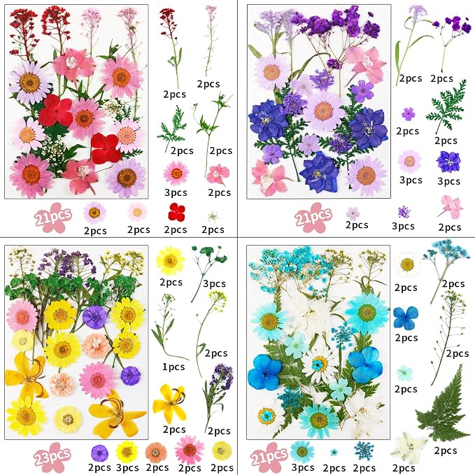 190 Pcs Dried Pressed Flowers for Resin, Real Dried Pressed Flowers for Resin - Image 2