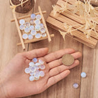 FASHEWELRY 50Pcs Synthetic Opalite Cabochons Flat Back Gemstone Cabochons 12mm - Image 3