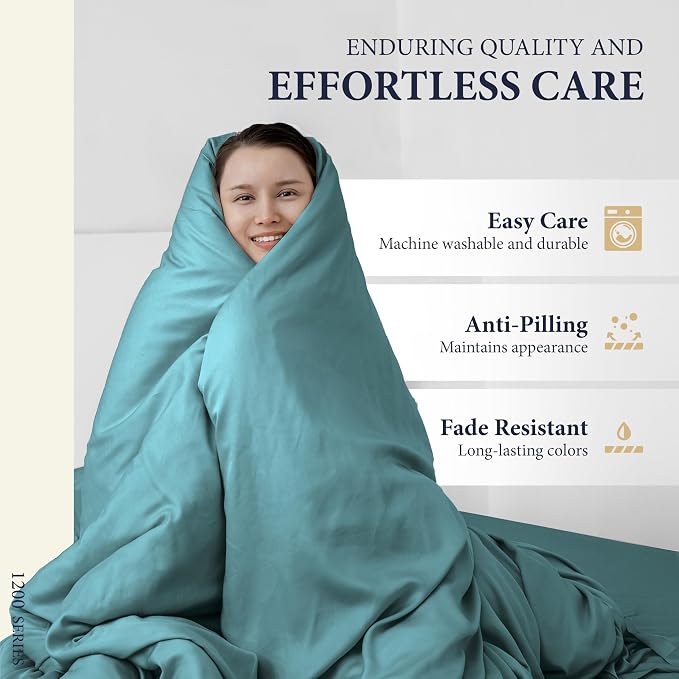 100% Egyptian Cotton Pillow Cases Standard/Queen Size Set of 2 - Image 6