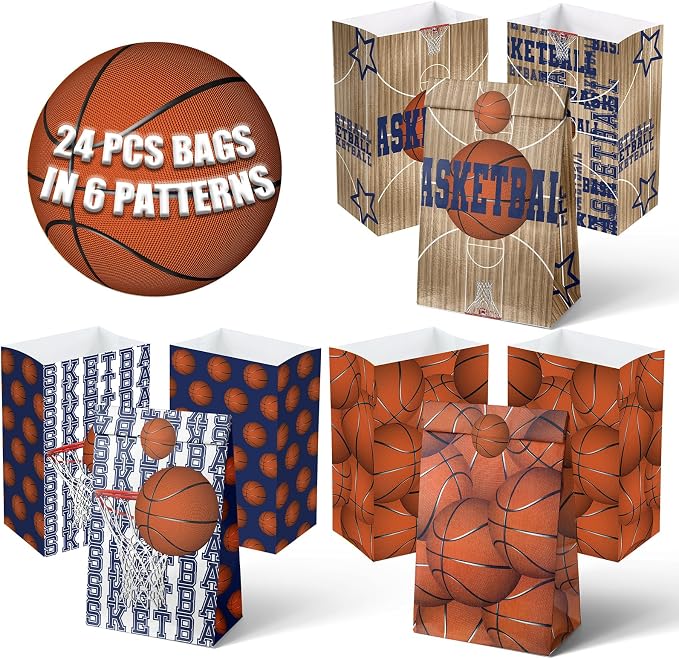 Basketball Party Favor Bags – 24 Pcs Basketball Gift Bags - Image 4