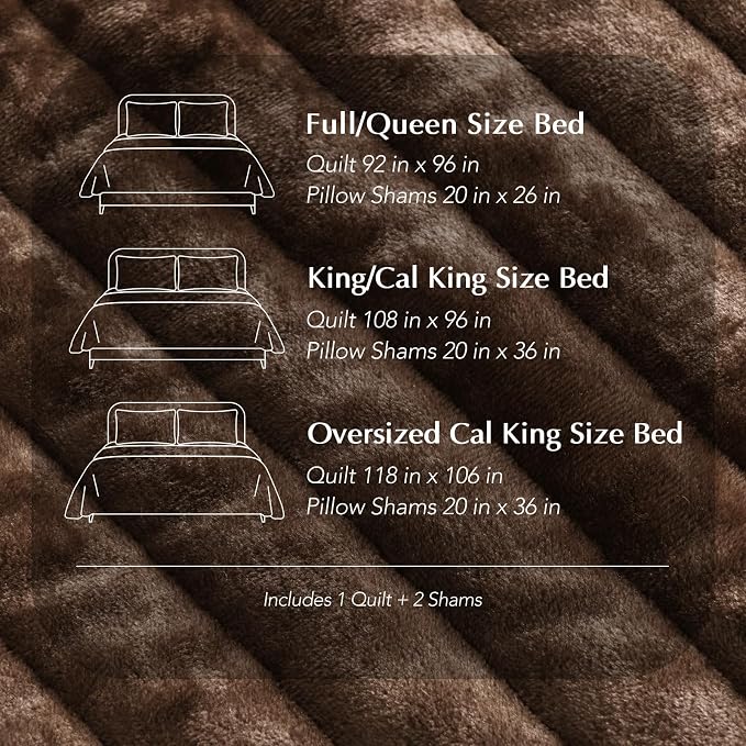EVERGRACE Velvet Quilt Set King Size, Luxurious Soft Striped Channel Bedding Set - Image 9