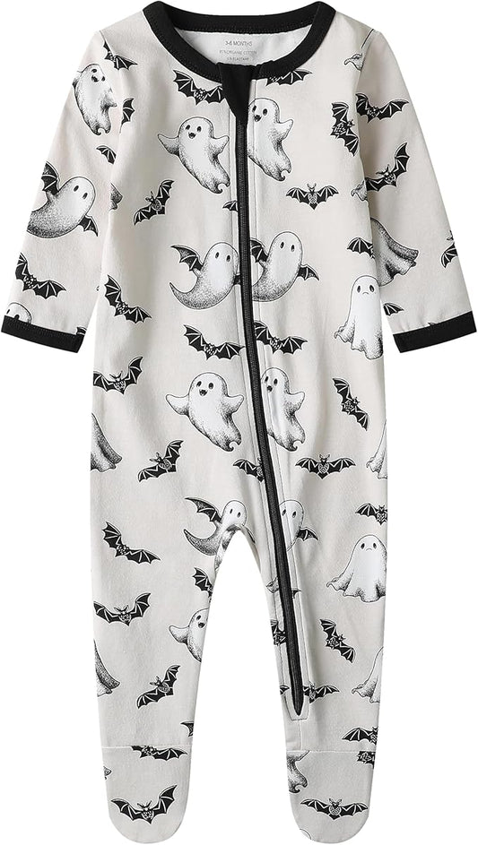 O2 BABY Baby Boys Girls Organic Cotton Zip-Front Sleeper Pajamas, Footed Sleep 'n Play