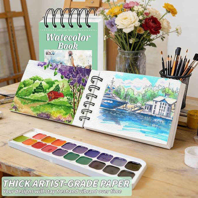 6 Pack Watercolor Paper Pad, 3.5x5.5 Inch Water Color Paper, 140lb/300gsm - Image 3
