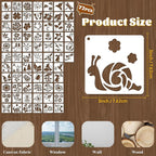 72 Pcs Botanical Stencils Set, Reusable Butterfly & Flower Painting Templates - Image 2