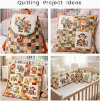 Cotton Fabric Panel – Single Continuous Patchwork Animal Panel - Image 3