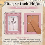 1 Pack 5 x 7 Picture Frame, Wood Beaded Boho Photo Frame, Vintage Photo Display - Image 2