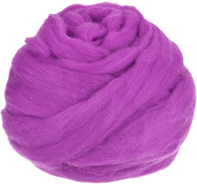 uxcell Needle Felting Wool, 8.5 Oz Nature Fibre Wool Yarn Roving by uxcell