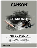 Canson Graduate Grey Toned Mixed Media Pad, 9x12 inch, 20 Sheets | Artist Paper by Unknown