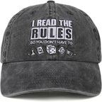 InnoBeta Board Game Cap, Gifts for Board Lovers Gamers, I Read The Rules by InnoBeta
