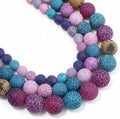 48pcs Natural Matte Colorful Oxidized Gemstone Beads，8mm Frosted Round Loose by Yochus