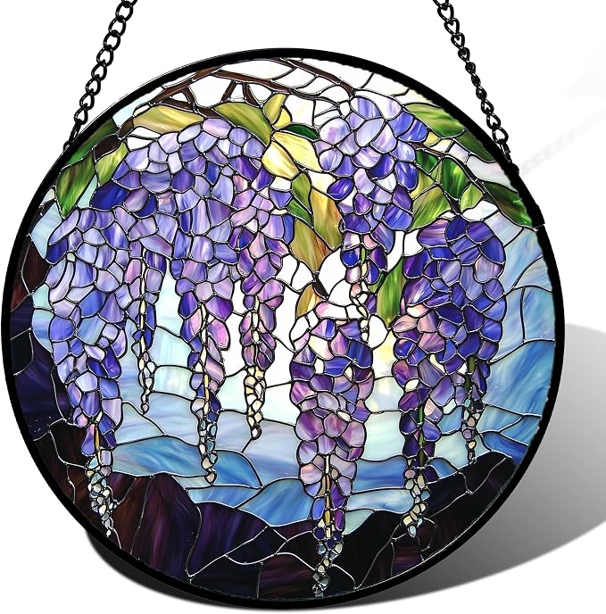 DASTOLL Stained Glass Window Hanging, and Mom 6.3x6.3 in by DASTOLL