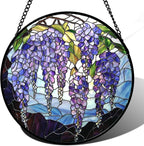 DASTOLL Stained Glass Window Hanging, and Mom 11.8x11.8 in by DASTOLL