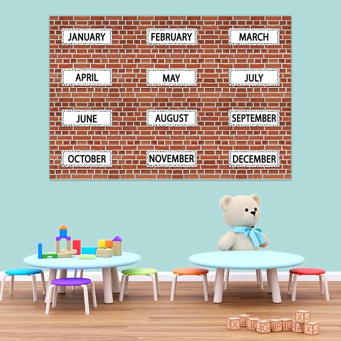 Qyeahkj Red Brick Bulletin Board Paper Roll Fireplace Bulletin Board Background - Image 7