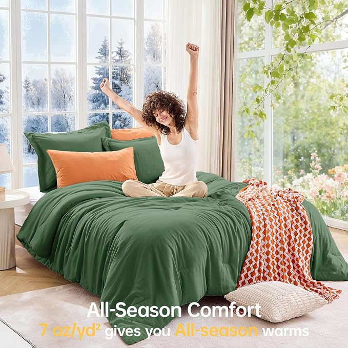 MUXHOMO King Size Comforter Set, All Season Ultra Soft Down Alternative Bedding - Image 4